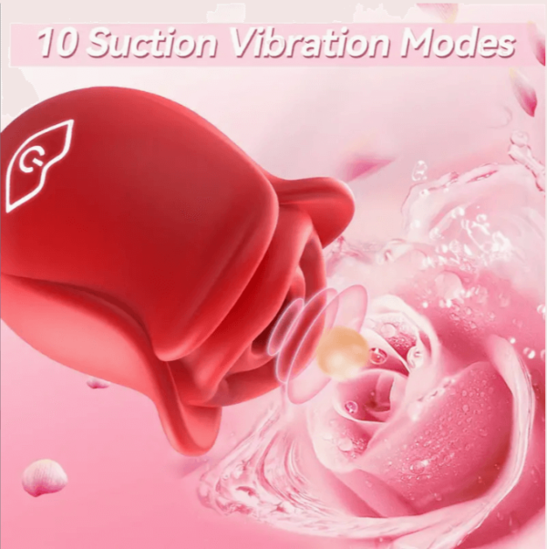 Deluxe Rose Vibrador - 7 Modos de Succión Intensa / Red / P8 - Image 9