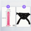 Pene latec color fucsia de 16cm con arnes / P18