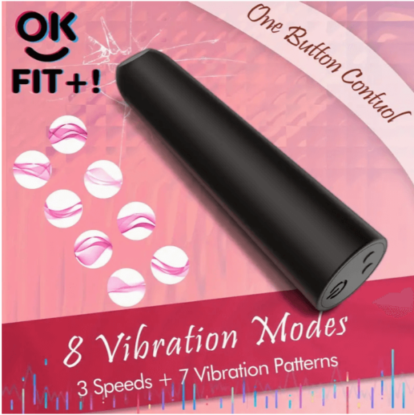 Mini Vibrador Bala | 10-Modo Recargable Impermeable | Black color / 8.6 CM / P16 - Image 2