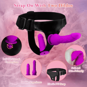 Dildo con correa para mujer con 2 dildos realistas removibles / P22