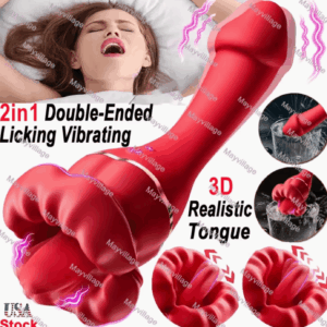 Dildo mas lenguita suave con vibrador 3D ultra realistico de 7.6 pulgadas / O18