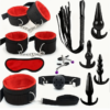 Kit de 11 piezas bondage black and red color | O15