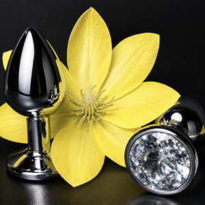 Plug Anal con dinamante redondo white color / silver color Talla M (Precio Unitario) / R26