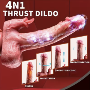 Dildo de 8.6 pulgadas con multiples modos de vibracion y movimiento con estimulador de clitoris O-17